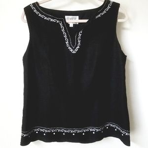 Yves Cossette Depeche Black Capri Pant & Top sz 12